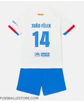 Günstige Barcelona Joao Felix #14 Auswärts Trikotsatzt Kinder 2023-24 Kurzarm (+ Kurze Hosen)